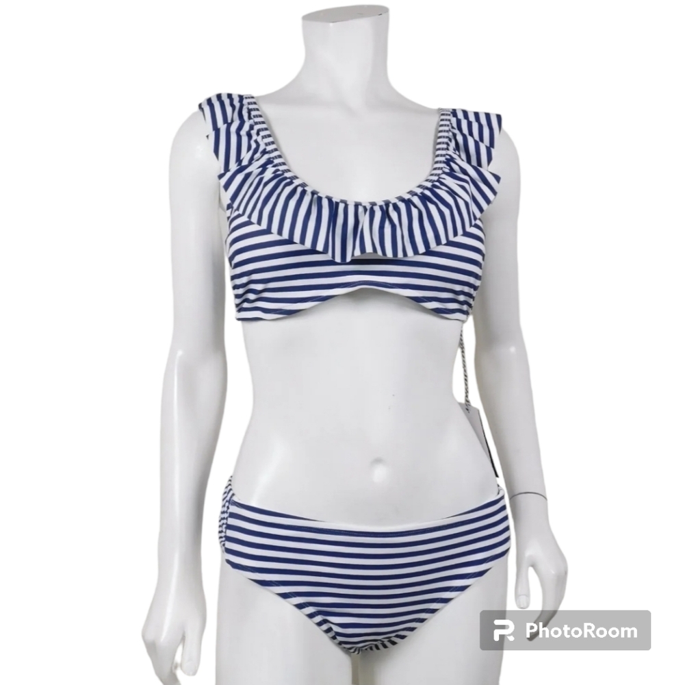 Vineyard Vines For Target Striped Bikini Swimwear L (63024)